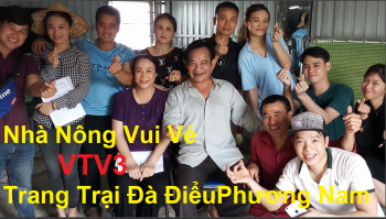 Đoàn làm phim VTV3 đài truyền hình Việt Nam làm việc tại trang trại Đà Điểu Phương Nam